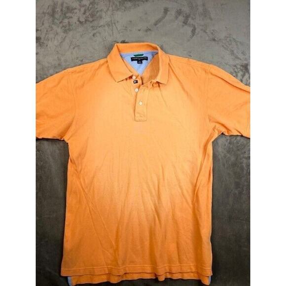 Men’s‎ Orange Tommy Hilfiger Golf Polo Shirt Size Large Brand Casual Logo - Picture 1 of 6